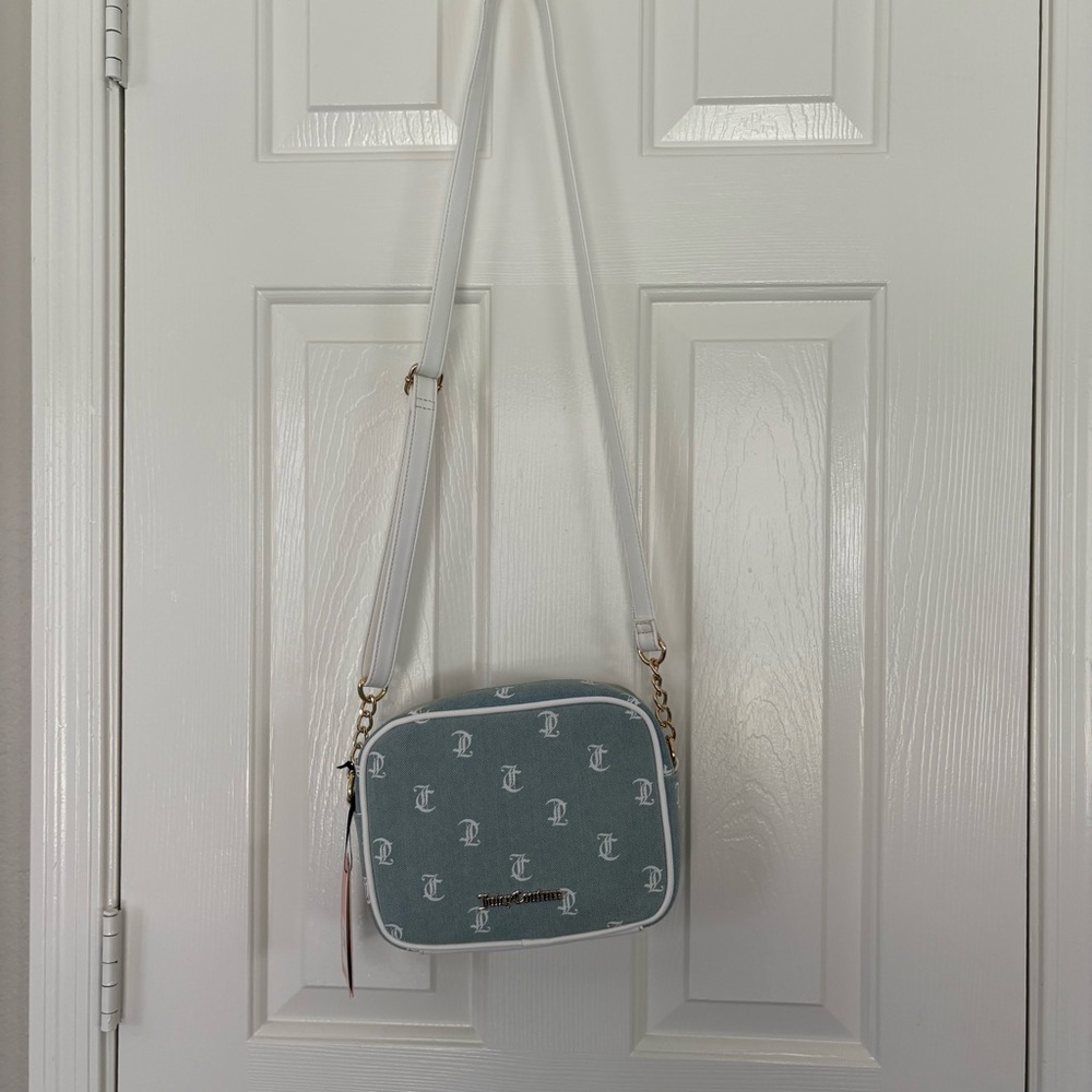 Juicy Couture Camera Crossbody bag Gothic Denim/ White